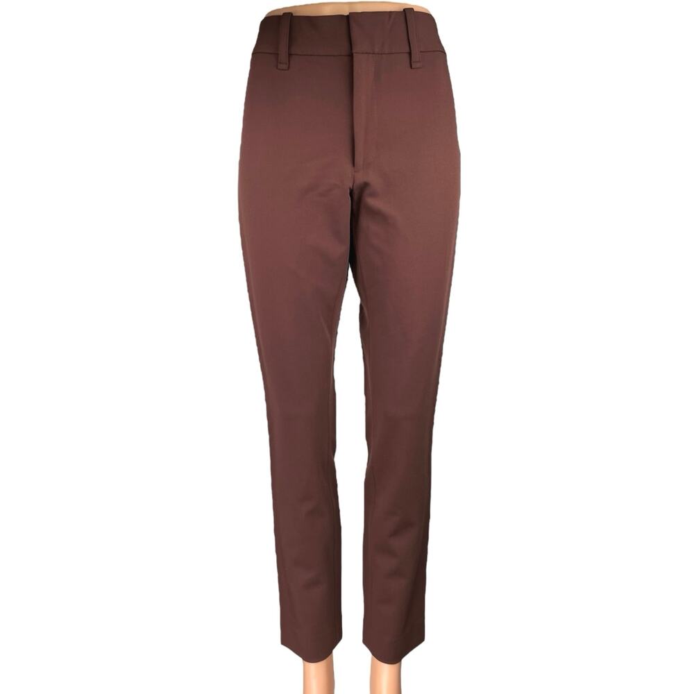 The Reset Women's Brown High Rise Skinny Straight Trousers Dress Pants Size M